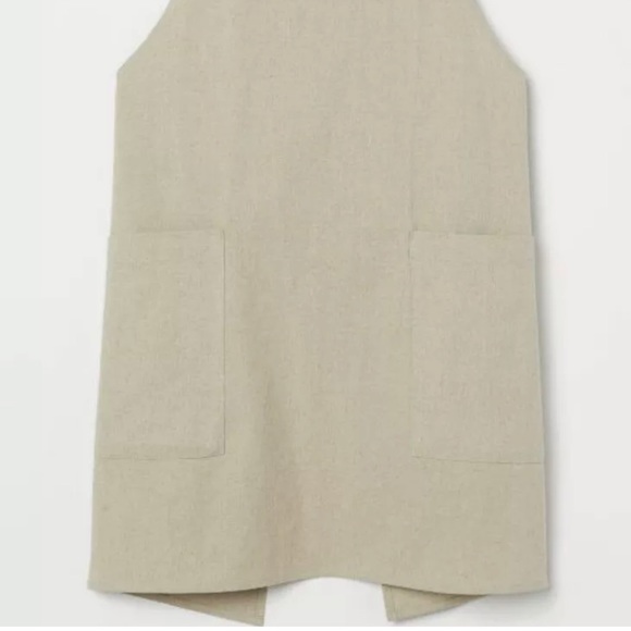 H&M Home Cotton Linen Blend Light Beige Apron Unisex Korean style - Picture 4 of 12